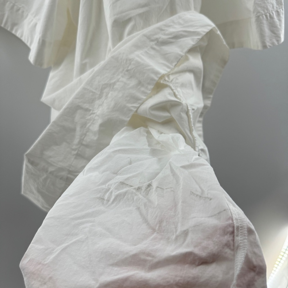 A New Day White Puff Sleeve V-Neck Knee-Length Dress with Pockets Size Large - Picture 8 of 10